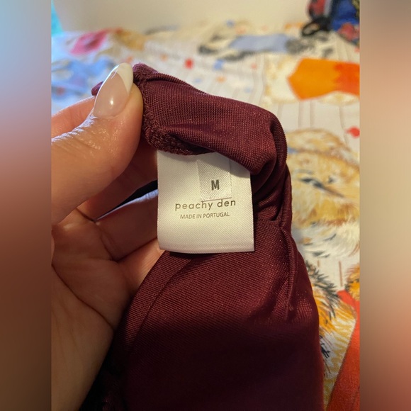 Peachy Den The Kernel Velvet Jumpsuit - Claret - Picture 6 of 6